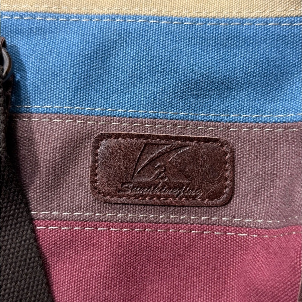 Multicolor Canvas Messenger Bag - Picture 11 of 12